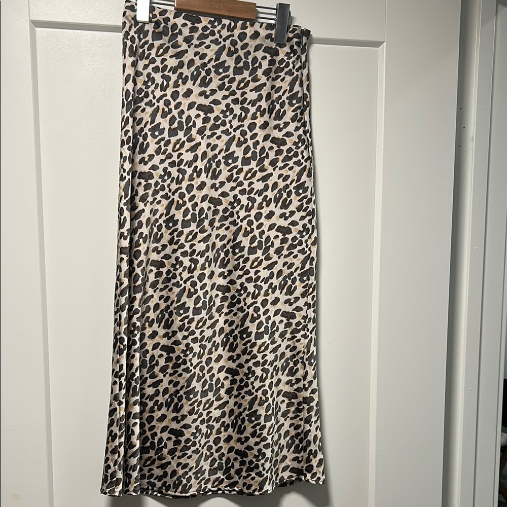 Forever 21 leopard print Midi Slip Skirt